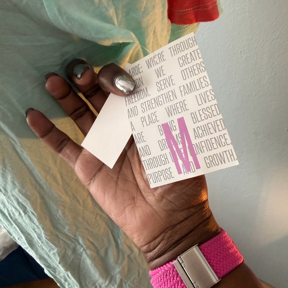 NWT!! 💚💗 LuLaRoe Mint Top with Coral Trim - Picture 6 of 8